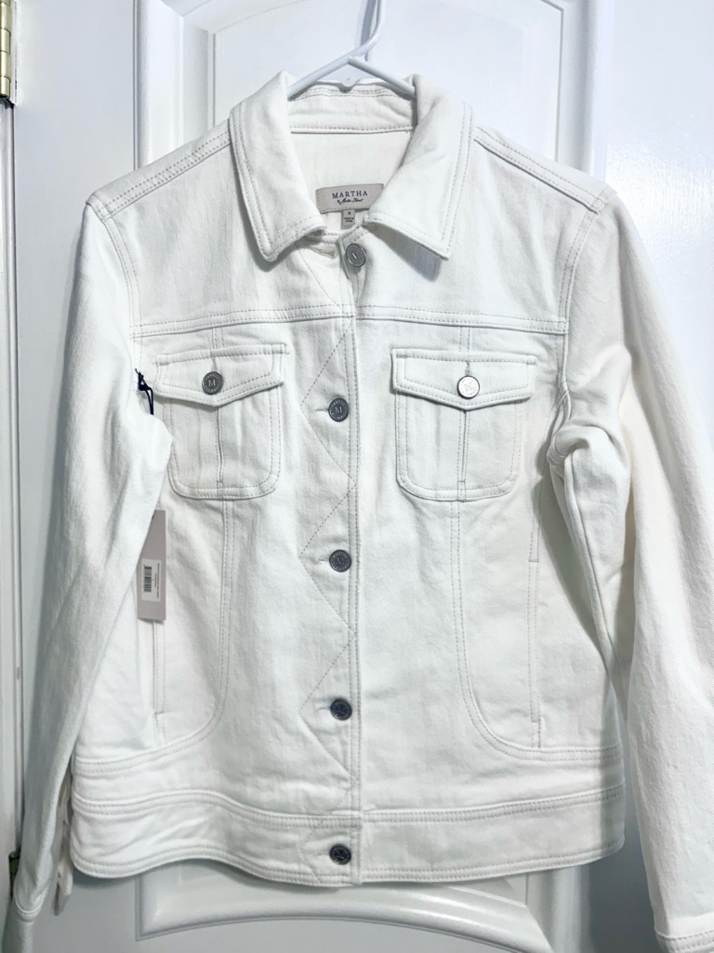 Martha Stewart White Denim Jacket - Picture 7 of 7